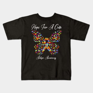 Hope For A Cure Butterfly Gift Autism Kids T-Shirt